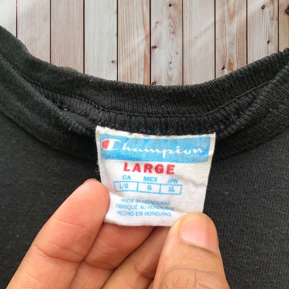 //champion black embroidered short sleeve tee// - Picture 3 of 3